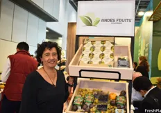 Marisol Franco of Andes Fruits. While most Colombian companies focus on exotic fruits, Andes Fruits distinguishes itself with their new product: blueberries.