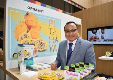 Xavier Mejia of Productoras Ecuatoriana de Frutas Exoticas OrganPit. The company works with fresh pitahaya and has been doing the freeze-dried pitahaya for one year now. They have found that this product sees good demand in Asia.