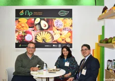 Felipe Páez, Macarena Robledo, and Juan Carlos Sarmiento of FLP. The company recently began adding pulps to their product-line, and have begun working with avocados through their Colombian office.