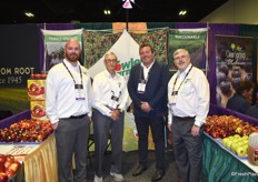 Mike Hacker, Tim Horvath, Austin Fowler and Mike Sharp of Fowler Farms. The company’s new Honeycrisp box has proven very popular with customers.