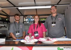 Danie Naudé, Adri du Plooy and Wynand Espach of Amorentia Estate, Politsi, with their dragonfruit.