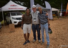 Aashish Barwale, director of Mahyco seed company in Jalna, India, Amos Or of Dvori Or nursery in Netanya, Israel, and Chandrashekhar Chaporkar, also from Mahyco.