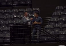 Congress MC Todd Widdicombe interviewing former NRL star and Banana Ambassador, Billy Slater