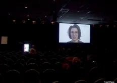 Alice Zaslavsky delivering her presentation via videolink on what consumes the consumer, and how to help boost consumption and connection with the industry