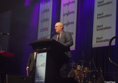 Andrew Moon accepting the Grower of the Year award on behalf of his company Moonrocks