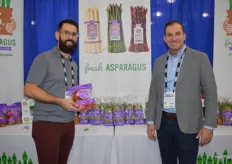 David Matkowski and Chris Horrell with Farm Direct Supply. David proudly shows dragon fruit in pouch bags. 