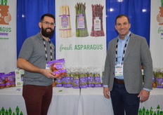 David Matkowski and Chris Horrell with Farm Direct Supply. David proudly shows dragon fruit in pouch bags. 