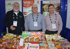 Jose Marrero, Joseph Kaszuba, and Paul Eastman with House Foods. The products from Flavorful Brands (left on the display) are now part of House Foods. 