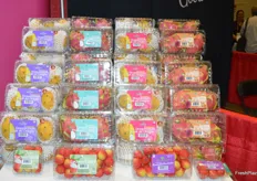 Exotic fruits display from Freshway Produce. The company increasingly offers its exotic produce items in clamshell packaging. 