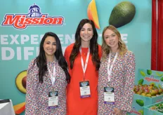 Smiles in the booth of Mission Produce. From left to right are Desirae Perez, Brooke Becker and Julianna St. Geme. 