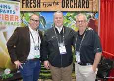 Justin Bloss and Scott Martinez with Rivermaid Trading Company paid a visit to Bob Catinella in the USA Pears booth.