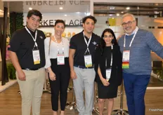The booth of Catania Worldwide. From left to right William Cappelluti, Alexandra Dietrich (Broadview Produce Company), Matthew Catania, Lila Baig and Mario Masellis. Masellis is the incoming CPMA Chair 2022-2023.