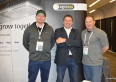 Brandon Robinson, Eelco Abma, and Mike Anderson with Agrolux Lighting. 