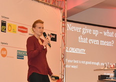 Kathrin Längert, former soccer player, closes the day. Her message: Never give up!