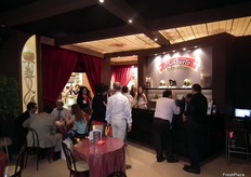 The stand had all the glamour of a cabaret.