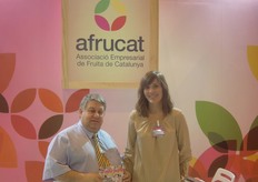 Staff at the stand of Afrucat, representing Catalonia’s entrepreneurial sector.