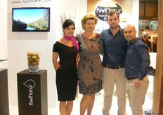 Alejandro Lechado Díaz, manager of KiwiNatur, with the rest of his team. The company is devoted to the production and sale of 100% Asturian kiwis in Praia, Asturias, Spain.