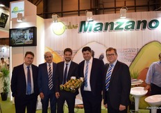 Stand of Frutas Manzano with Rafael Manzano (General Manager), Justo Alaminos (Administration), Alberto Casanova (Export-Import), Miguel Ángel Manzano (Manager) and Bruno Crabe (Exports), presenting its Exclusive-branded avocado.