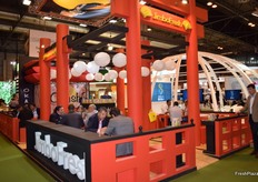 Stand of Jimbofresh, promoting its Galia melon Okashi.