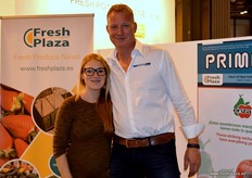 Kelly Den Helder, of FreshPlaza, and Richard van den Dolder, of the Dutch company Inverness Transport.