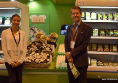 Lucia Caccialupi and Santiago Zahera, of the company Manchuela. Producers and exporters of mushrooms.