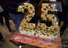 The quarter of a century was decorated with fresh fruit skewers.