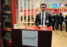 Aron Castro Martinez at the stand of Gourmet, but helping everyone at the hall.