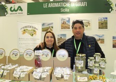 Rubina Mistretta and Calogero Bonfante of the Azienda Agricola 'Le Aromatiche di Girafi' specialising in fresh and dried herbs.