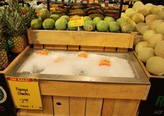 Papaya, both the whole variety and cut