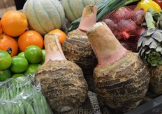 "Another typically Egyptian product: Taro. Frequently used in Egyptian cuisine, but unknown in other countries. "It's as common as a potato in Europe," says Sherif Taher of Taher Trade."