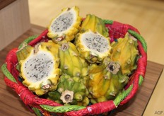 yellow pitahaya, an unusual product to look at, and edible too