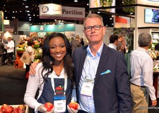 Sabrina Abrams of Michigan Apples with Jacob van den Bosch of Westland Seeds.