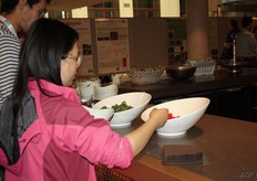 Strawberries and kiwi fruit in abundance.