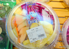 Ready-to-eat tropical fruits at Hema, Shanghai.