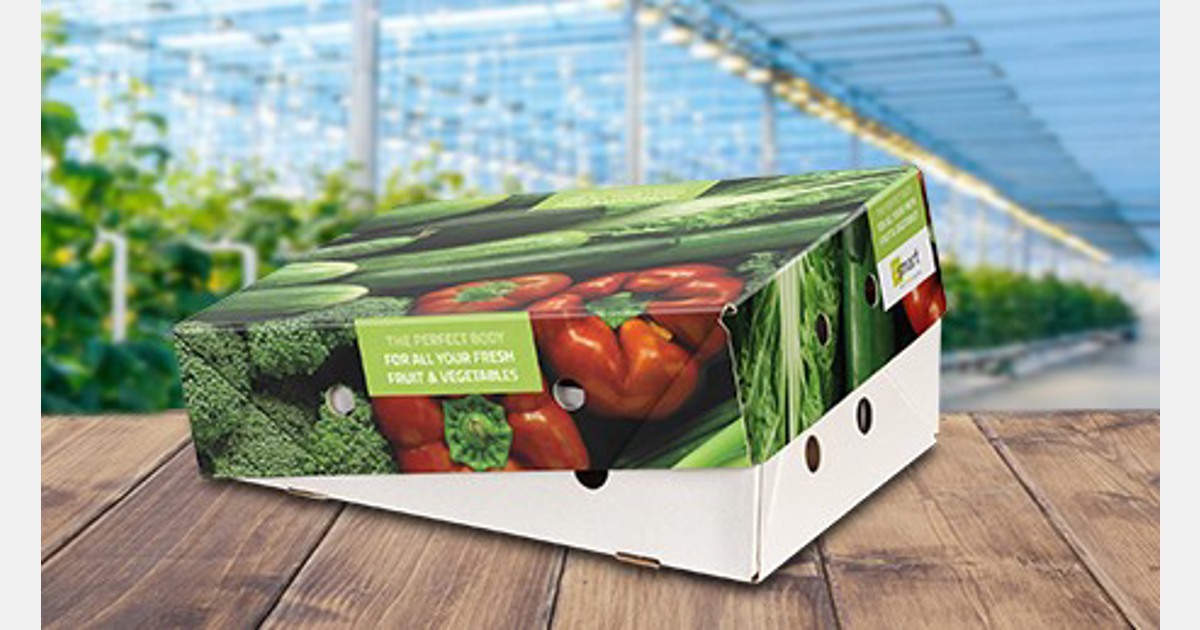 "More fruit and vegetables being packed in solid cardboard boxes"