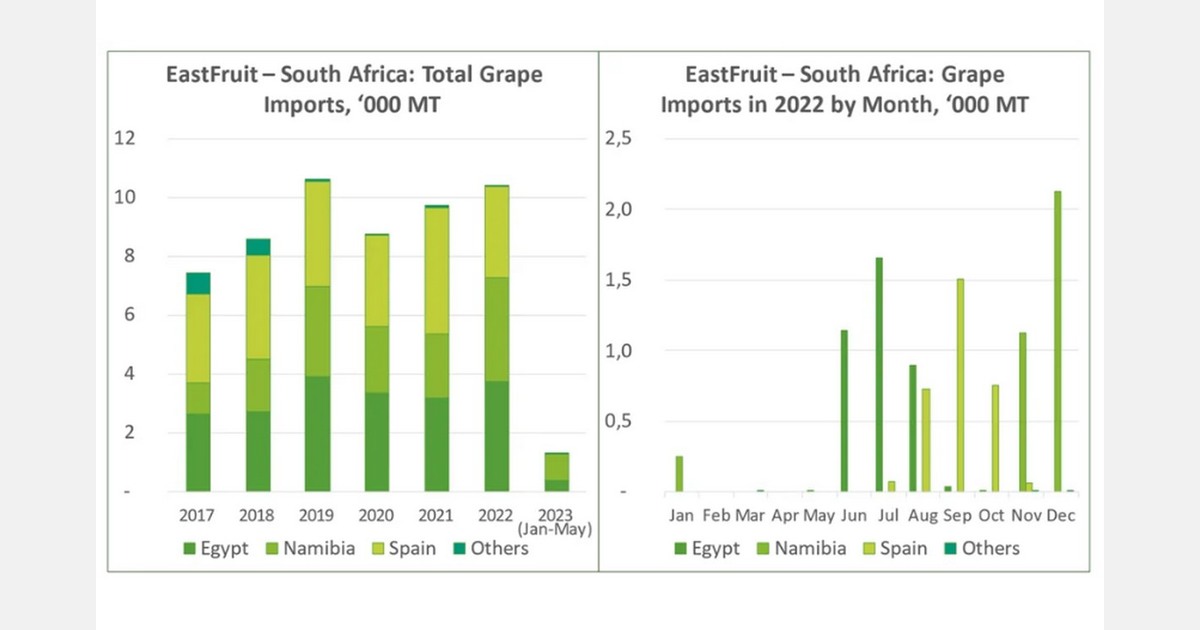 Egyptian grape exporters have devoted greater attention to Southeast Asia and Sub-Saharan Africa