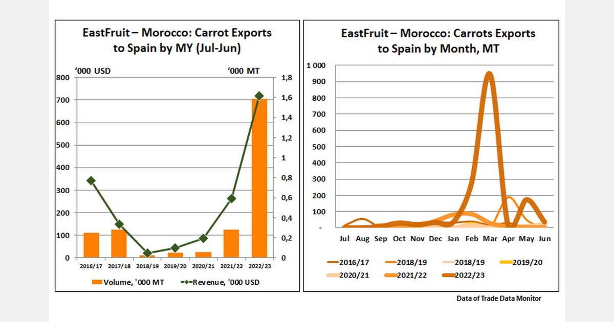 Marruecos exporta zanahorias a España aprovechando la sequía europea