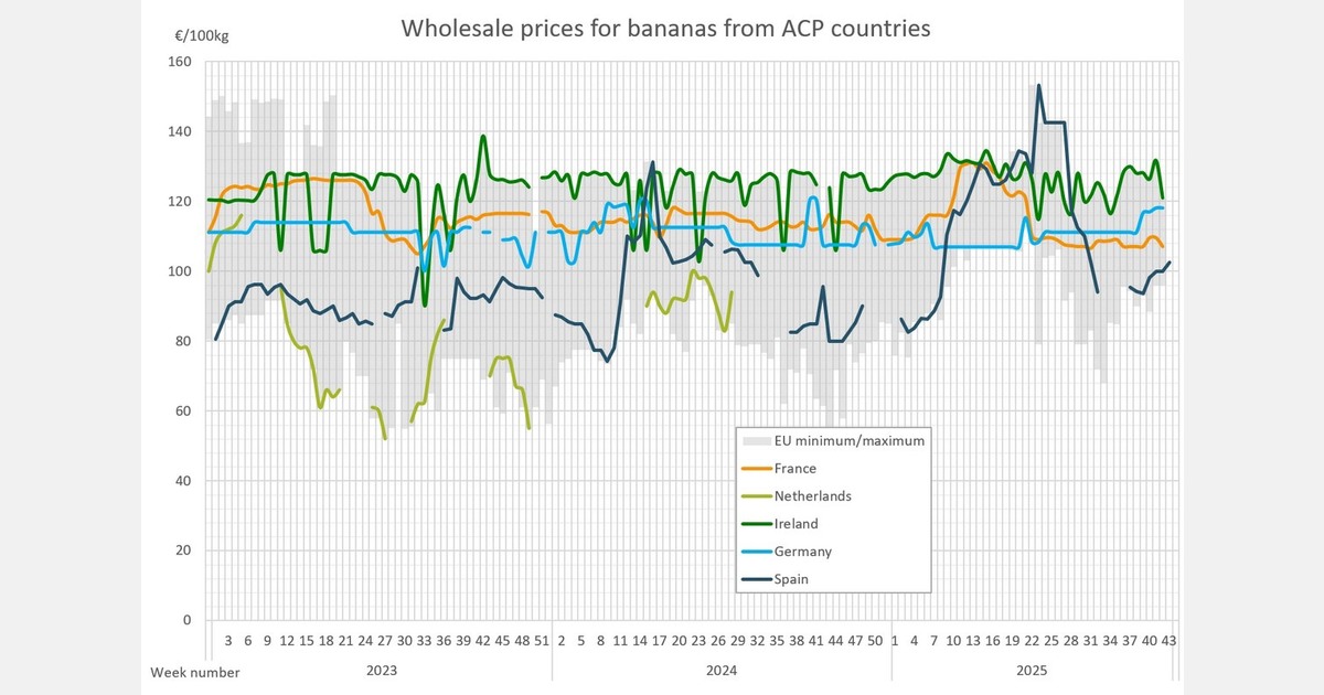 German banana prices stable at €118 per 100 kg