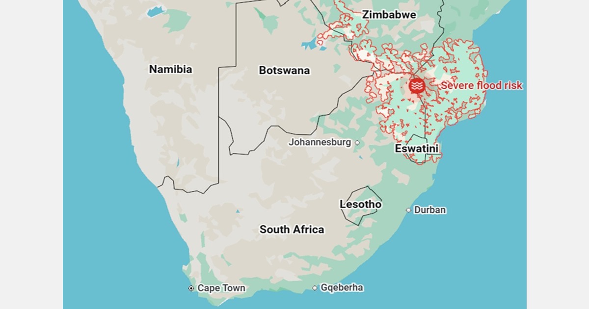 Northeastern South Africa is under water