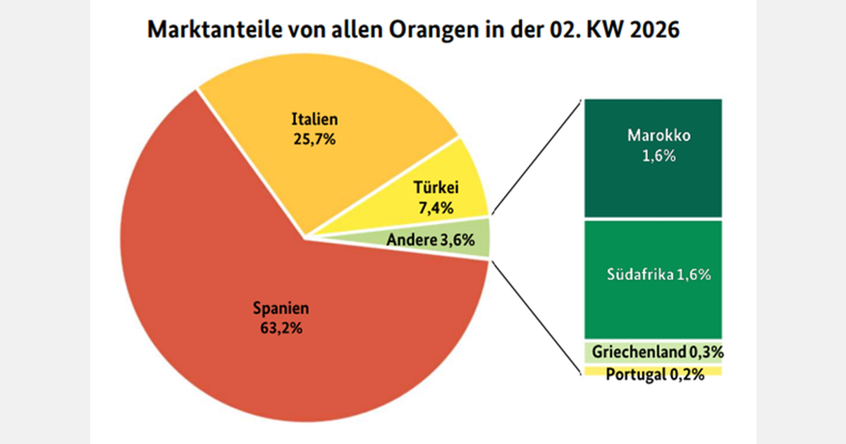 'Spain dominates the orange market, Turkey and Italy complement the scene'