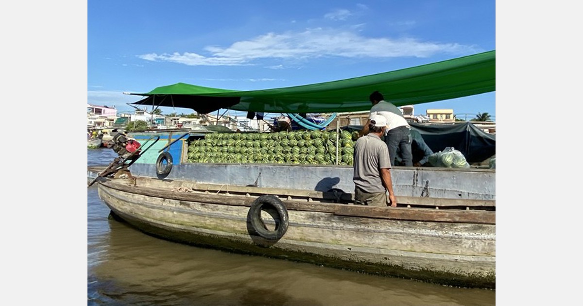 Chợ nổi đầu mối ở đồng bằng sông Cửu Long ở Việt Nam
