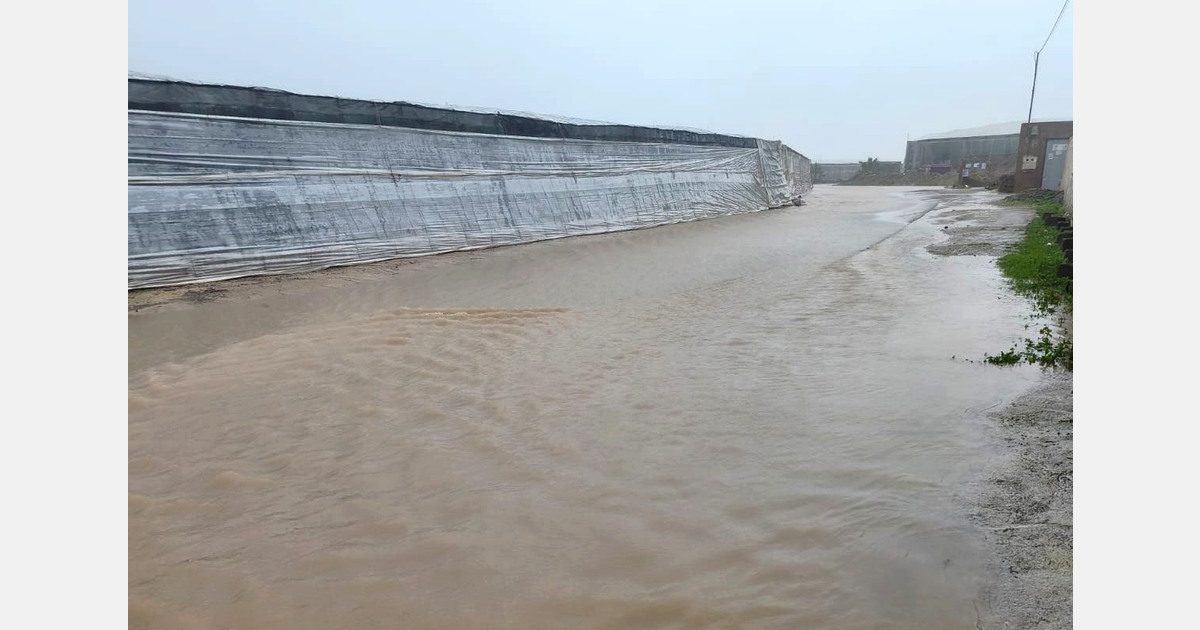 Storm Kristin causes severe damage to greenhouse crops in Almeria