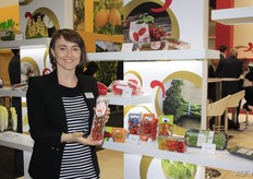 Sofie Lambrecht with the Lily tomatoes at The Wall of Innovations.