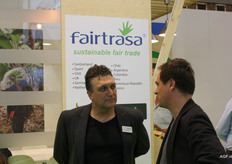 Jose Cubero Parejo, of Fairtrasa, in the middle of a chat