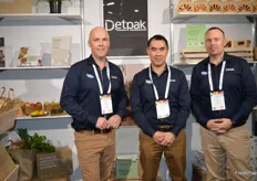 Detpak is currently running a trial with Woolworths to cut the amount of plastic used in packaging,  this packaging can be recycled on the kerbside. Christian Bell, Ken Lu and Scott Hamlin.