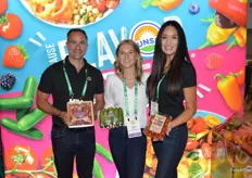 Showing a selection of organic greenhouse grown products are Peppe Bonfiglio, Annika Mastronardi, and Shawna Pelletier with Sunset/Mastronardi.