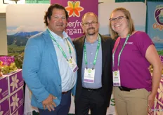 Paul Newstead and Cat Gipe-Stewart with Domex Superfresh Growers are being joined by one of their growers, Jon Alegria. 