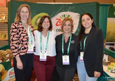 Tracey Armstrong, Susan Noritake, Debbie Rogers and Fatima Moussawi with Zespri have organic SunGold kiwi fruit on display.