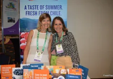 Karen Brux and Allison Myers with the Chilean Fresh Fruit Association. 