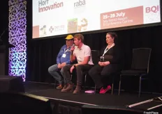 Steve Fuller from Bee Services, Dr Cooper Shouten from Southern Cross University and Berries Australia Executive Director Rachel Mackenzie with a Varroa Mite Q&A Session.
